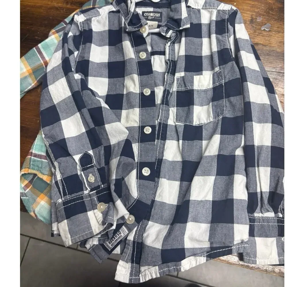 Lot of 4 Long Sleeve Button Down Shirts Size 4T